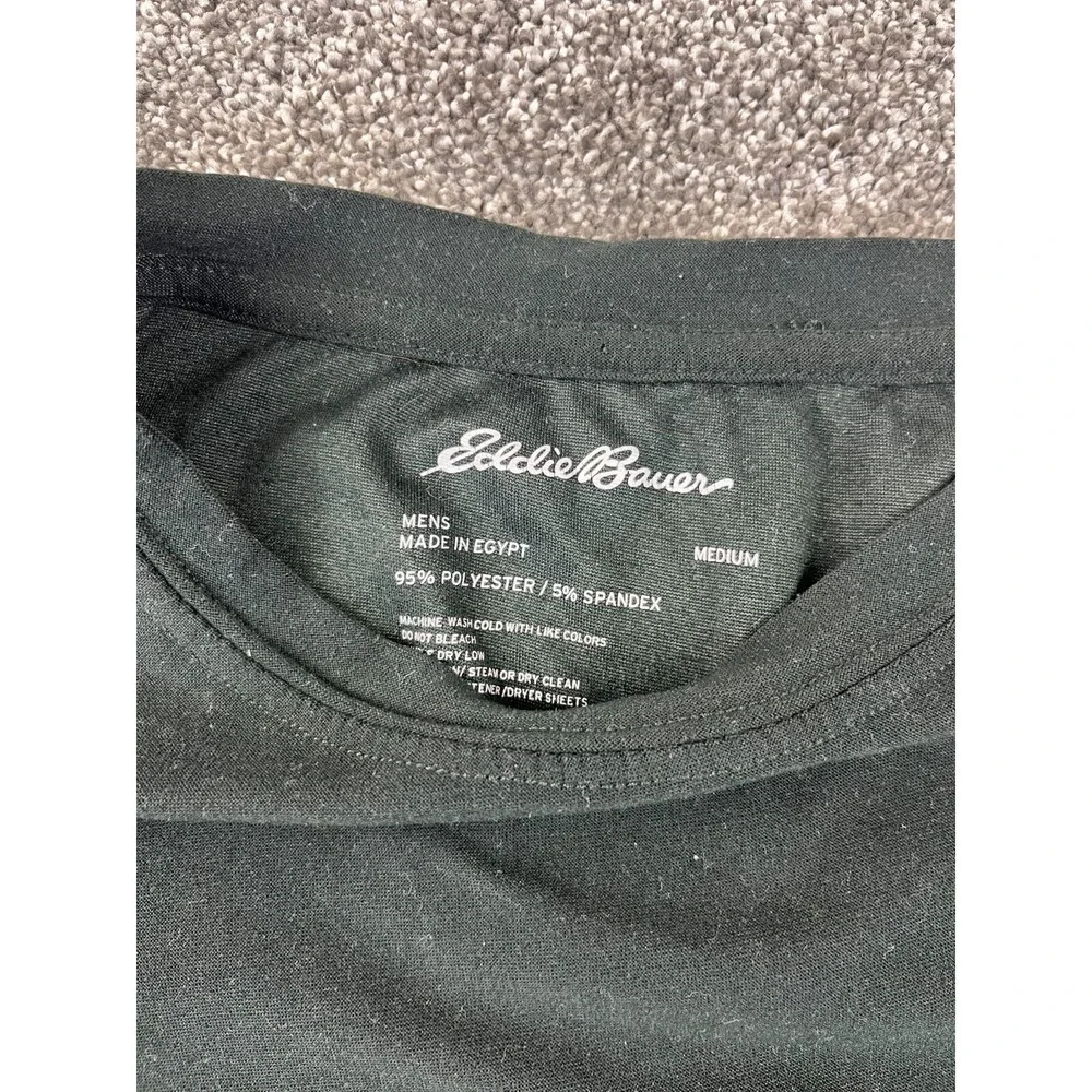 Eddie Bauer Shirt Mens Medium Polyester Long Sleeve Crew Neck Pullover Black‎ - Picture 4 of 6